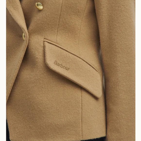 Barbour Women's Darly Camel Blazer with Gold Buttons - Picture 7 of 8